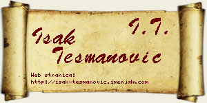 Isak Tešmanović vizit kartica